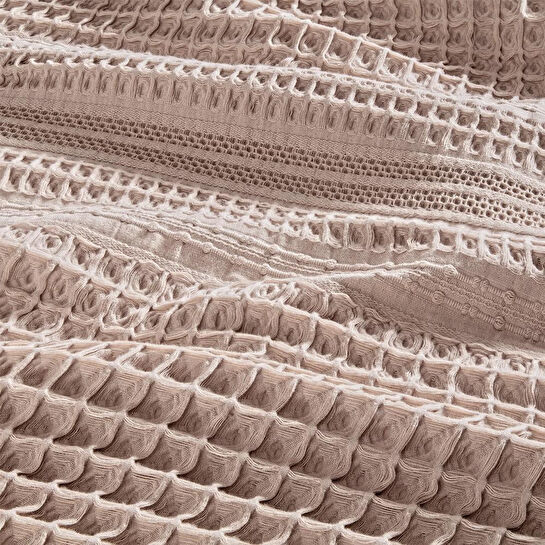 Penelope %100 Pamuk Dokuma Yatak Örtüsü 240x250 Cm Pudra - Belinda Serisi