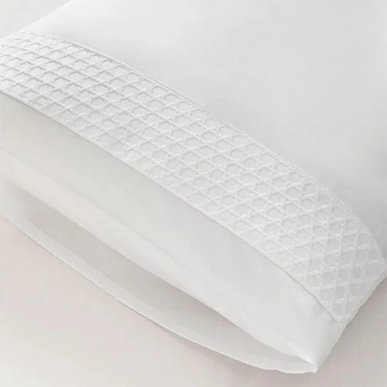 Penelope %100 Pamuk Saten Kumaş Nevresim Seti 240x220 Cm Beyaz - Regina Serisi