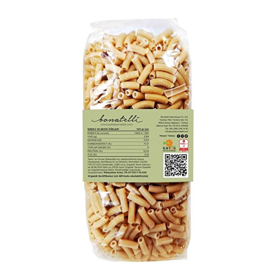 Bonatelli Organik Boncuk Makarna 400 G