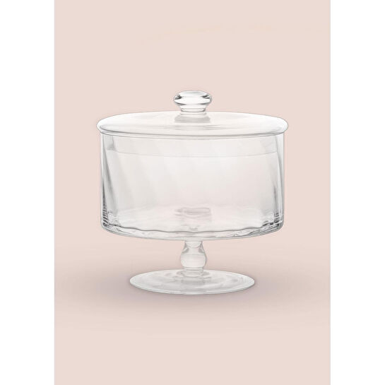 The Mia Ayaklı Cam Saklama Kabı 20 Cm