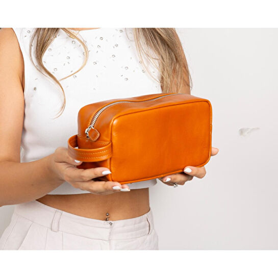 Bloominbag Bloombiel Desert Taba Hakiki Deri Seyahat Ve Makyaj Çantası