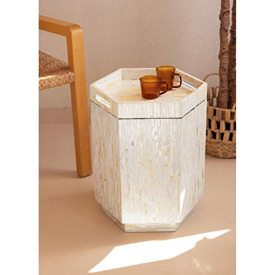 The Mia Sedef Tabure Yan Sehpa 38x33x47 Cm Tlc0131