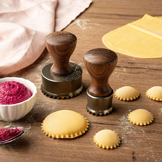 Marcato Heritage Ravioli Kalıbı (şampanya Rengi Yuvarlak 65mm Zikzaklı Kenar)