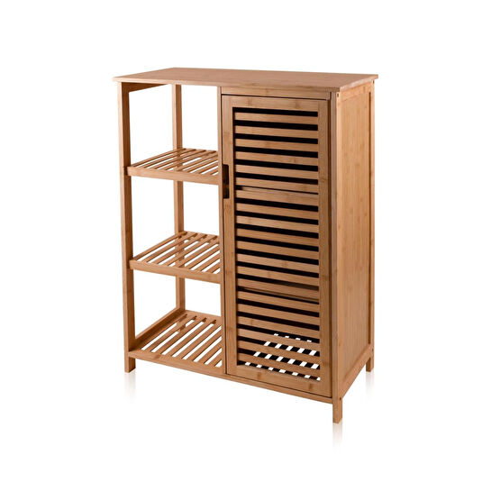 The Mia Bambu 4 Katlı Kapaklı Düzenleyici Dolap Raf 87x66x33 Cm