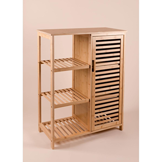 The Mia Bambu 4 Katlı Kapaklı Düzenleyici Dolap Raf 87x66x33 Cm