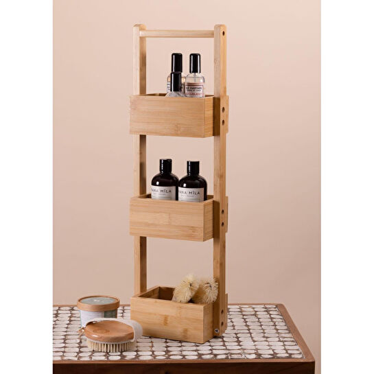 The Mia Bambu 3 Katlı Düzenleyici Raf 65x20x13 Cm