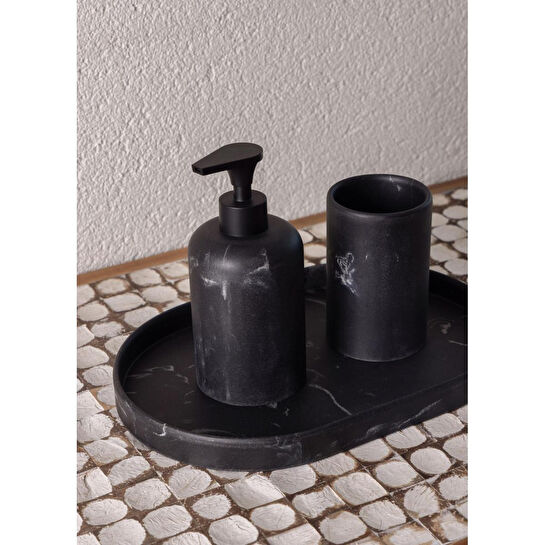 The Mia Marble Banyo Tepsisi Siyah 30x20x3 Cm