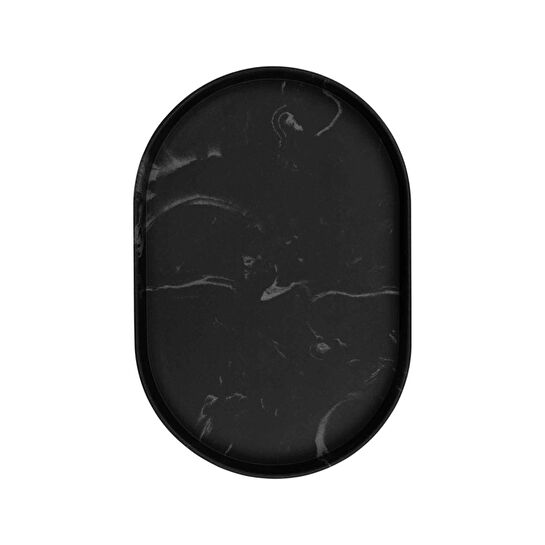 The Mia Marble Banyo Tepsisi Siyah 30x20x3 Cm