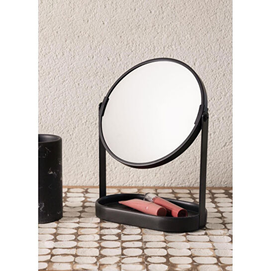 The Mia Marble Makyaj Aynası Siyah 18x10x25 Cm