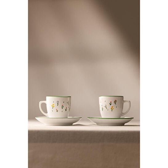 Rakle Botanical Seramik 2'li Kahve Fincan Takımı 110 Cc