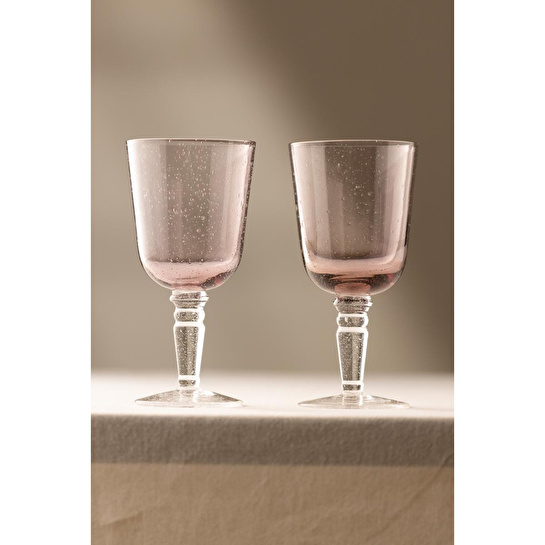 Rakle Rita El Yapımı Kendinden Renkli 2'li Kadeh Seti Mor 330 Cc