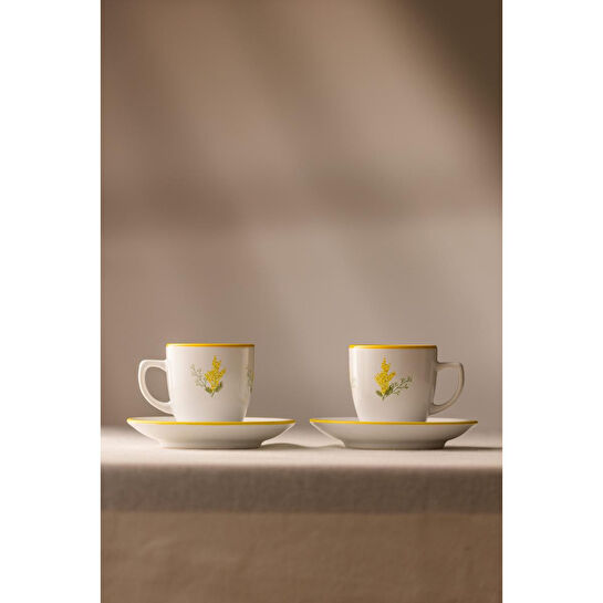 Rakle Mimoza Seramik 2'li Kahve Fincan Takımı 110 Cc