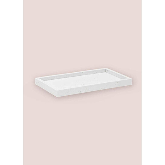 The Mia Travertine Banyo Tepsisi Beyaz 28x16x3 Cm