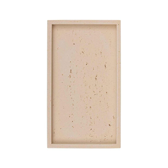 The Mia Travertine Banyo Tepsisi Bej 28x16x3 Cm