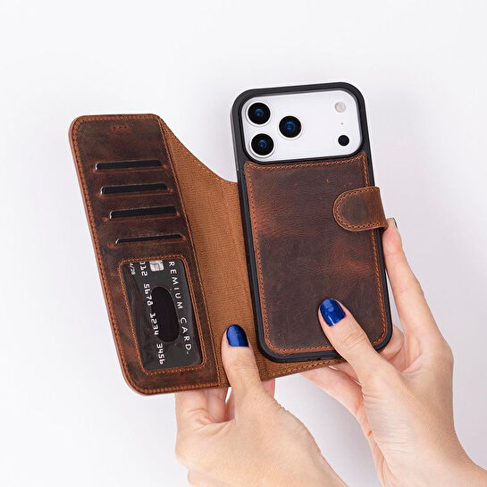 Bloominbag Bloomcase Magic Wallet Saddle Brown Apple Iphone 17 Pro (6.3