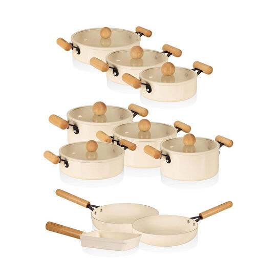 The Mia Cucina Di Mia İndüksiyon Tabanlı Seramik Tencere Seti 17 Parça