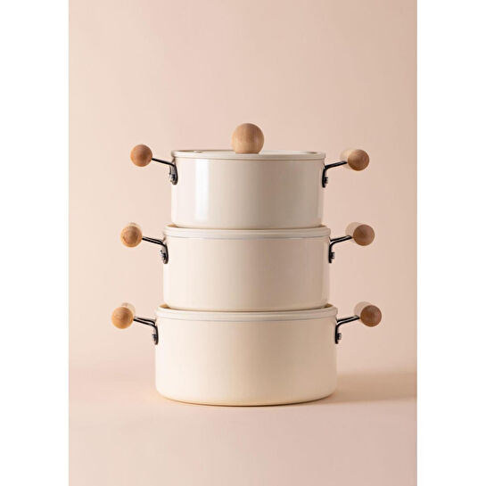 The Mia Cucina Di Mia İndüksiyon Tabanlı Seramik Tencere Seti 6 Parça