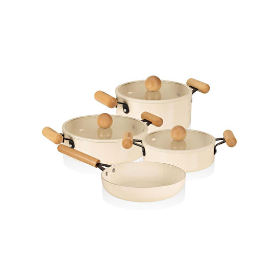 The Mia Cucina Di Mia İndüksiyon Tabanlı Seramik Tencere Tava Seti 7 Parça