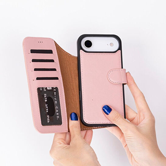 Bloominbag Bloomcase Magic Wallet Blush Hakiki Deri Iphone 17 Air(6.5