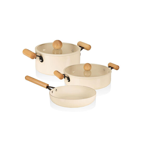 The Mia Cucina Di Mia İndüksiyon Tabanlı Seramik Tencere Tava Seti 5 Parça