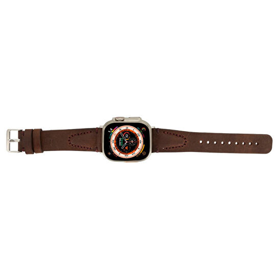 Bloominbag Bloomstrap Avilla Coffee Hakiki Deri Apple Watch Kayışı-44/45/46/49mm