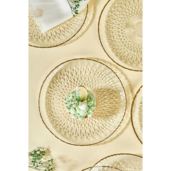 Lora Bianca Fugi 6 Parça Pasta/kek/tatlı Tabağı Seti Şeffaf