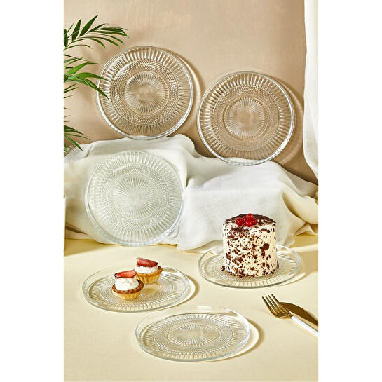 Lora Bianca Elena 16 Cm Pasta Tabağı Seti - 6 Parça Beyaz