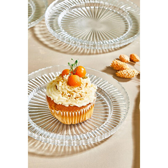 Lora Bianca Riva 6 Parça Pasta/kek/tatlı Tabağı Seti Şeffaf