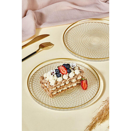 Lora Bianca Mina 6 Parça Pasta/kek/tatlı Tabağı Seti Şeffaf