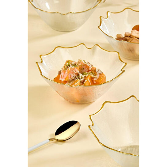 Lora Bianca Bloom 6 Parça Cam Salata/tatlı Kasesi Set Şeffaf