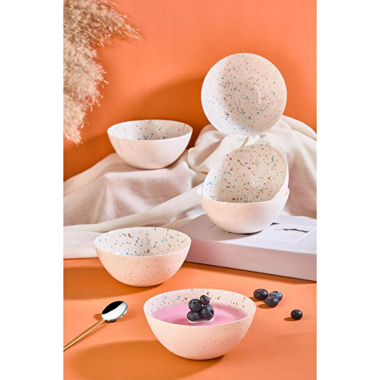 Lora Bianca Punti 6 Parça Salata/çorba/çerez Cam Kase Seti