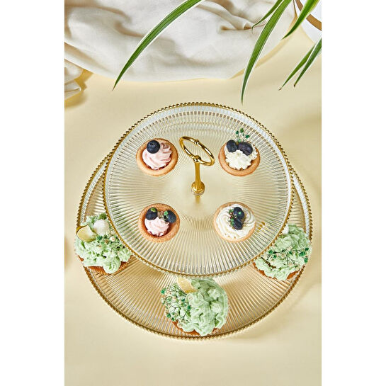 Lora Bianca Paris 3 Parça Pasta/kek/tatlı Sunum Standı Şeffaf