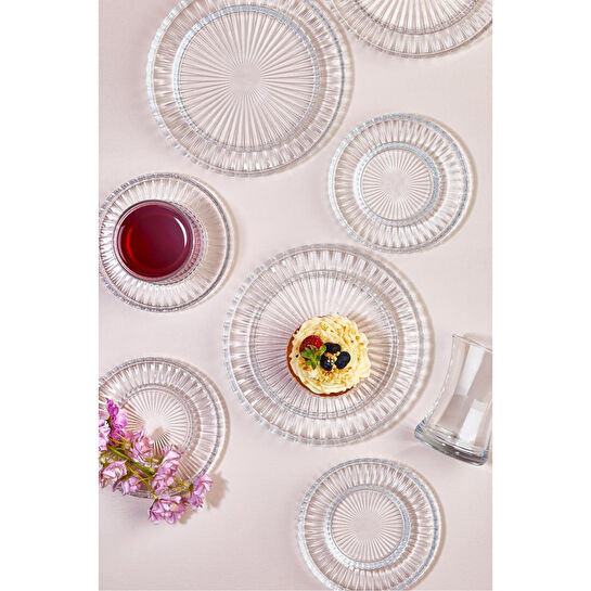 Lora Bianca Lina 18 Parça Çay Takımı Seti Şeffaf