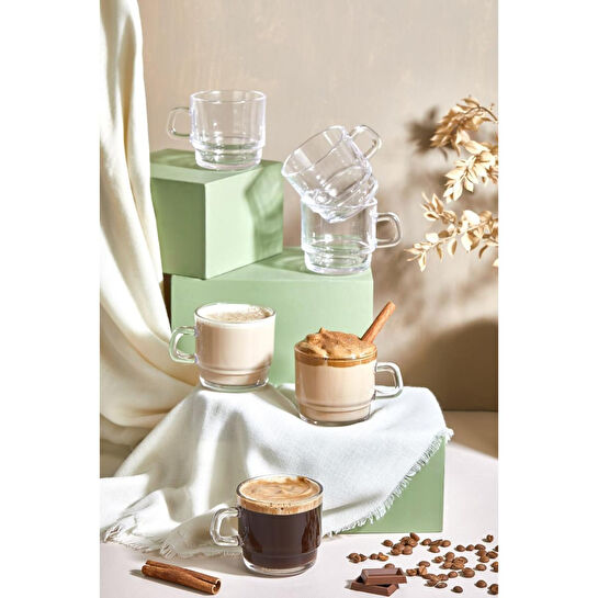 Lora Bianca Vetro 6 Parça Çay/kahve/meşrubat Bardağı Seti Beyaz