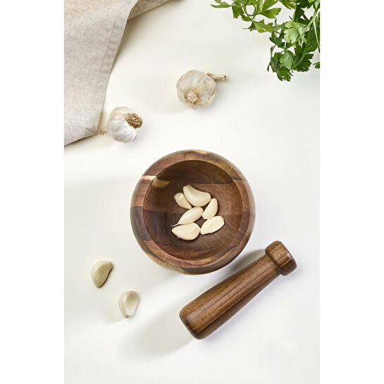 Lora Bianca Akasya Ahşap Havan - Sarımsak Ezeceği, Döveceği Akasya Ahşap Havan - Sarımsak Ezeceği, Döveceği