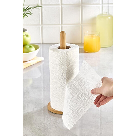 Lora Bianca Bambu Yuvarlak Kağıt Havluluk Dikey Kahverengi