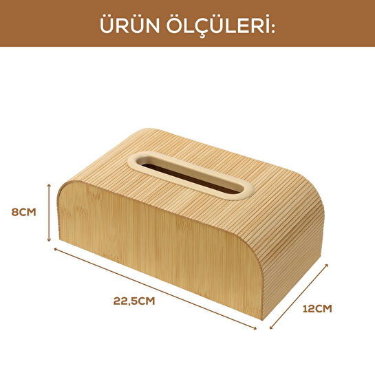 Vienev Ahşap Dikdörtgen Peçetelik – Doğal Ahşap Desenli Dekoratif Mendil Kutusu Ams1118