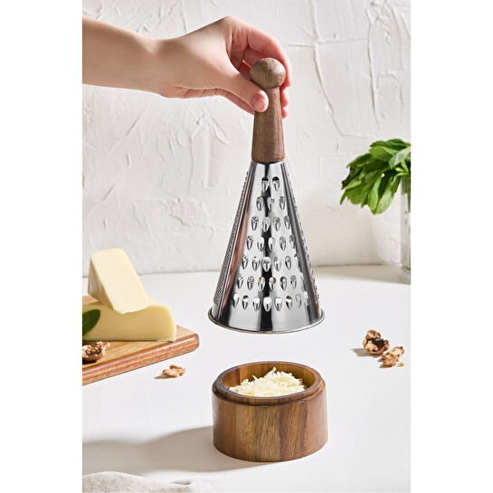 Lora Bianca Akasya Ahşap Saplı Paslanmaz Çelik Rende - Hazneli Akasya Ahşap Saplı Paslanmaz Çelik Rende - Hazneli