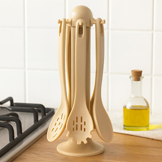 Vienev Plastik Standlı Soğuk Servis Seti Bej | Mutfak Gereçleri Seti