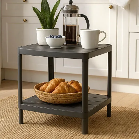 Vienev 2 Katlı Çok Amaçlı Mutfak Ve Banyo Rafı Siyah