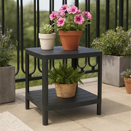 Vienev 2 Katlı Çok Amaçlı Mutfak Ve Banyo Rafı Siyah