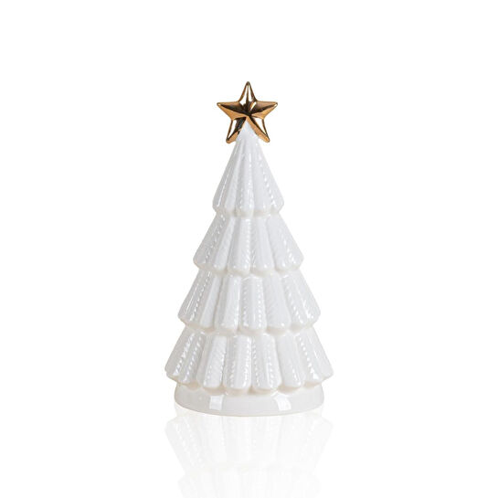 The Mia Dekoratif Led Işıklı Yılbaşı Ağacı Beyaz 10x10x18