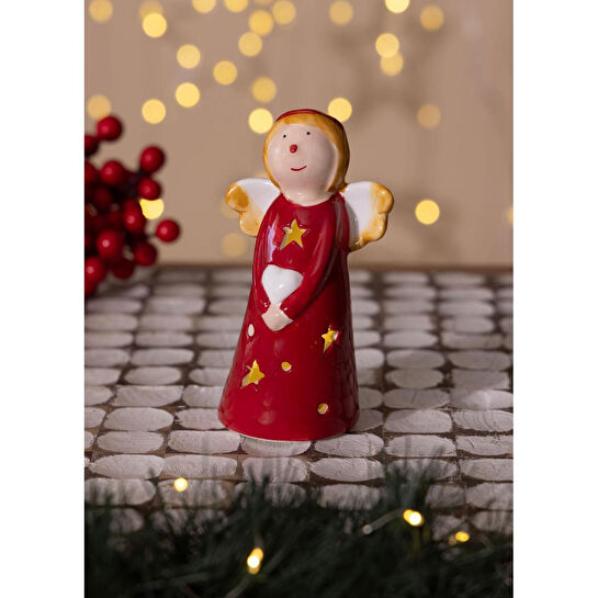 The Mia Dekoratif Yılbaşı Süsü Led Işıklı Melek 7x5x10 Cm