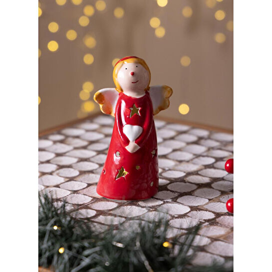The Mia Dekoratif Yılbaşı Süsü Led Işıklı Melek 7x5x10 Cm