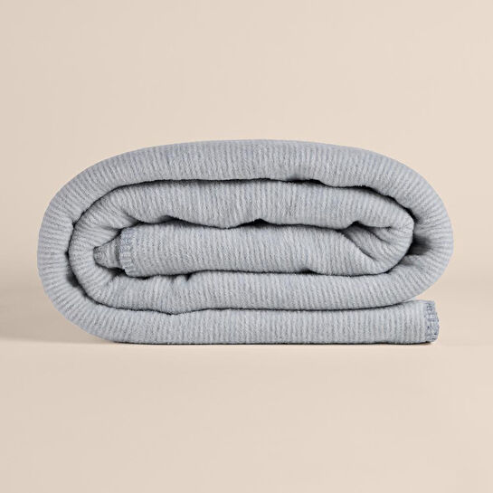 Penelope Verso Pamuklu Tek Kişilik Battaniye 150x200 Cm - Gri Mavi