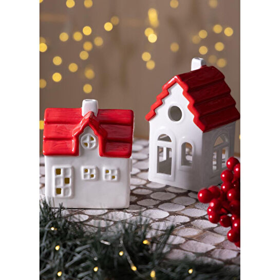 The Mia Dekoratif Led Işıklı Yılbaşı Evi 10x7x12 Cm