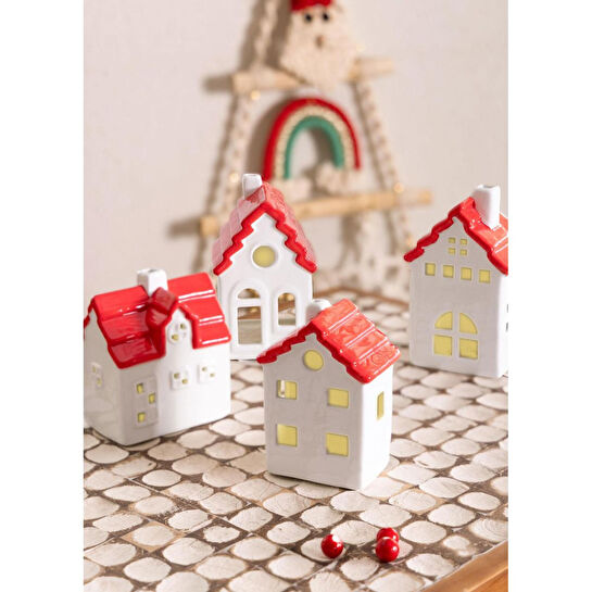 The Mia Dekoratif Led Işıklı Yılbaşı Evi 10x7x12 Cm
