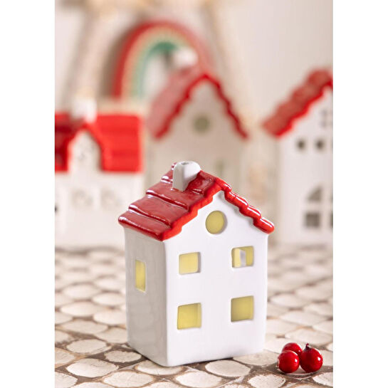 The Mia Dekoratif Led Işıklı Yılbaşı Evi 8x6x12 Cm