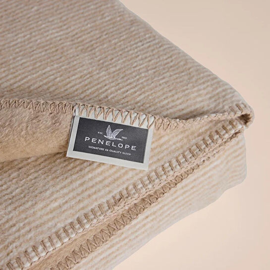 Penelope Verso Pamuklu Tek Kişilik Battaniye 150x200 Cm - Bej Krem