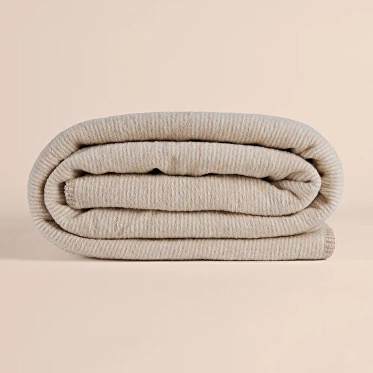 Penelope Verso Pamuklu Tek Kişilik Battaniye 150x200 Cm - Bej Krem